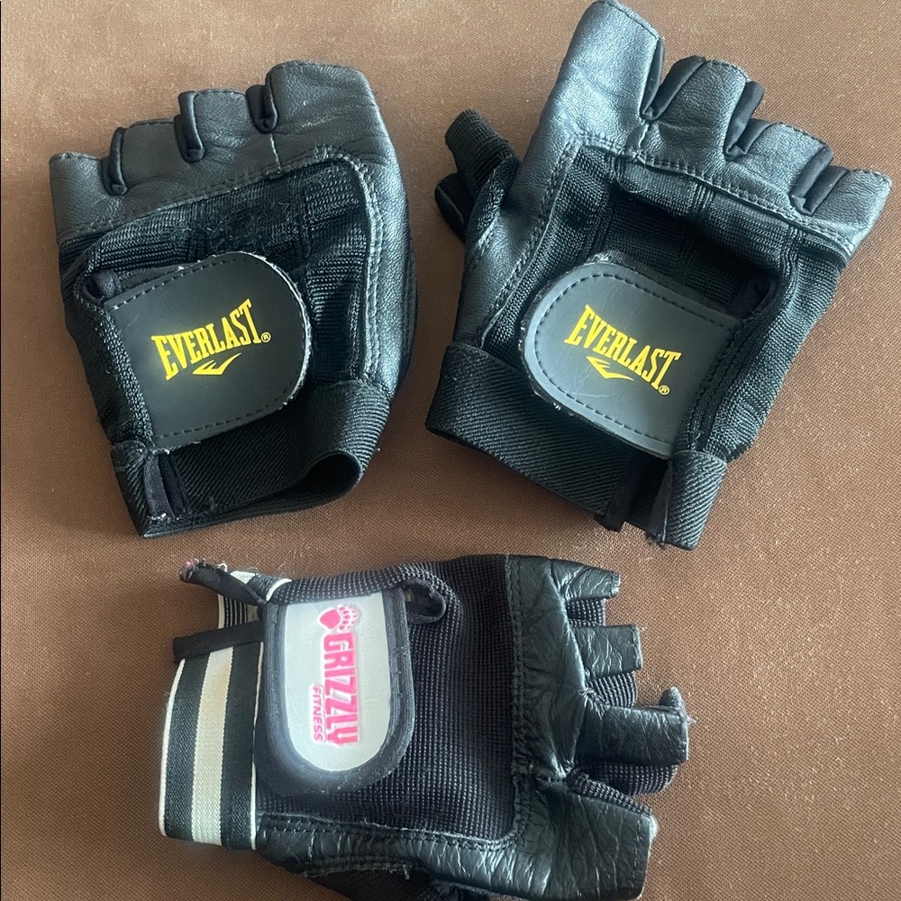 Everlast Womens Leather Fingerless Gym Gloves Medium